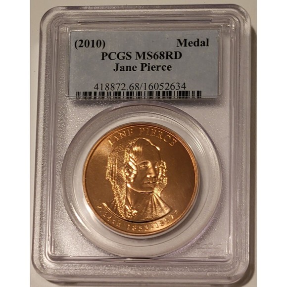 2010 Jane Pierce First Spouse Bronze Medal MS68 RED PCGS - Picture 1 of 2